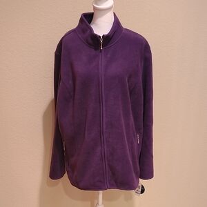 Karen Scott Women's Fleece Purple  Jacket Size 1X New